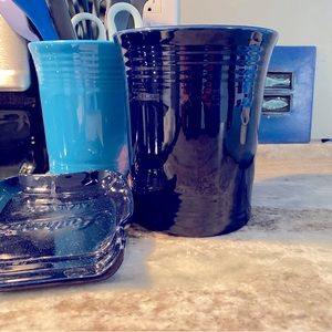 Fiestaware Retired Cobalt utensil crock.